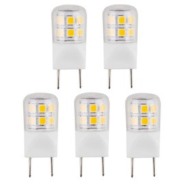 CBconcept UL Listed, 5 Pack, G8 LED Light Bulb (Shorter 35mm Length), 2 Watt, 220 Lumen, NOT Dimmable, Warm White 3000K, 360 degree Beam Angle, 20W Equivalent, JCD Halogen Replacement Bulb