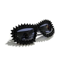 laureles Sparkling Rhinestone Oversized Women's Y2K Sunglasses Rivet Cat Sunglasses Men Driving Punk Sun Glasses, Gold,silver, X