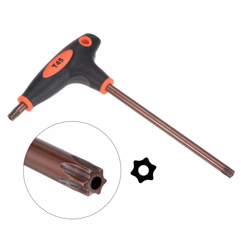 sourcing map T45 Anti Tamper Proof Torx Key T-Handle Dual