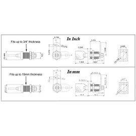 Admiral Locks 1” Tubular Cam Lock, Keyed Alike Removable Key Cabinet Locks RV Compartment Storage Lock (1 Inch 90°, Chrome Pack of 2)