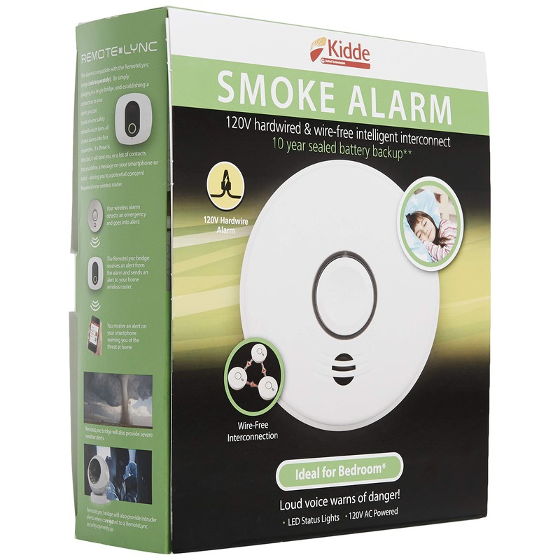 Kidde Wireless Smoke Detector, 10-Year Battery, Voice Alerts, Photoelectric Sensor