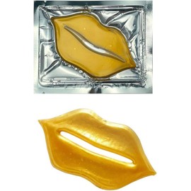 Juyou 30 Pieces Pink Gel Collagen Lip Mask Crystal Lip Pads For Moisturizing, Anti-Wrinkle, Anti-Aging, Firms & Hydrates Lips (Gold)