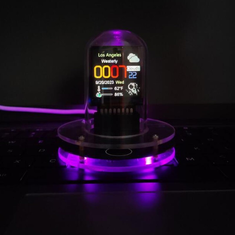 Generic Nixie Tube Clock, RGB Digital Clock with Electronic Album