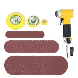 kimllier Mini Air Sander 1/2/3 Inch Orbital Sander for Auto Body Work with 45 Pcs 123 Loop Sanding Discs