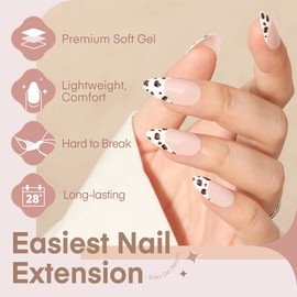 Medium Almond Shape Nail Tips Half Cover 360pcs Medium Almond Gel x Nails Double Sided Matte Almond Nail Tips Strong Lasting for Acrylic Press On Nails, 12 Sizes Luckyfairy Gelly Tips