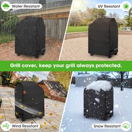 Mightify Grill Cover 32 inch, Heavy Duty Waterproof 2 Burner Small Grill Cover, Fade Resistant BBQ Cover, All Weather Protection Gas Barbecue Cover fits Grills of Charbroil Nexgrill KitchenAid Weber
