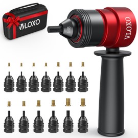 VLOXO Rivet Nut Drill Adapter for Electric Drill, Upgraded Rivet Gun Kit with 13 Different Iron Heads and 245Pcs Rivnuts Professional Rivet Nut Tool Kits Include Case
