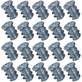 AERZETIX - C44757 - Set of 20 - Euro Screws Furniture Screws for Furniture Cabinet Wardrobe Built-in Cabinet - Mounting Made of Wood - Diameter 6.3 x 9 mm - Galvanised Steel Metal - Imprint Pozidriv