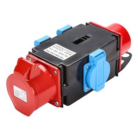 Sonnewelt Construction Power Distributor Power Current Power Distributor CEE 400 V/16 A + 3 x 230 V Earthing Contact Sockets Industrial Power Distributor 5-Pin IP44 with Safety Hinged Covers for
