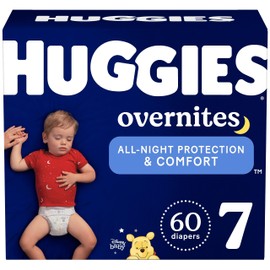 Huggies Overnites Size 7 Overnight Diapers (41+ lbs), 60 Ct