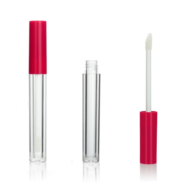 COSIDEA 50 pcs Empty Round Rose pink 1.5ml slim lip