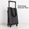 Foldable Shopping Cart Bag with Wheels and Retractable Handle for