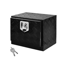 GESEXI 14 Inch Aluminum Underbody Tool Boxes, Waterproof Truck Tool Box with Barn Door, Suitable for Trucks and RVS, Trailers etc, Black(14"*12"*18").