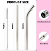 XccMe 6 PACK Stainless Steel Smoothie Straws,0.4'' Extra Wide Reusable