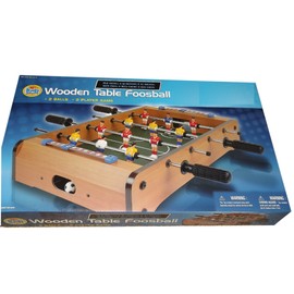 Miniature Wooden Foosball Table, 2 Player, Compact for Travel and Tailgaters Tables