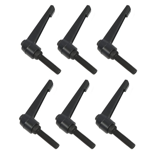 SRunDe Pack of 6 M6 Clamping Lever Handle, External Thread,