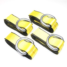 GRIPON (Pack of 4) 2" X 8 Ft Lasso Tow Strap with D Ring Auto Hauler Tie Down
