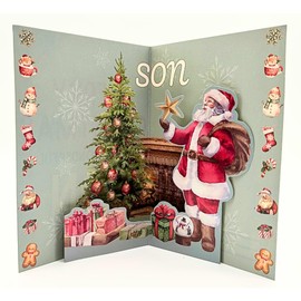 Second Ave Son 3D Pop Up Christmas Card Santa Christmas Tree Love Xmas Holiday Festive Greetings Pop-Up Card