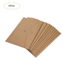 10Pcs A4 Envelope Files Folder Paper Wallet Folder Files Receipts Organiser Documents Folder Paper Files Bag with String Projects Pockets Storage Pouch Sleeves for Office School Home