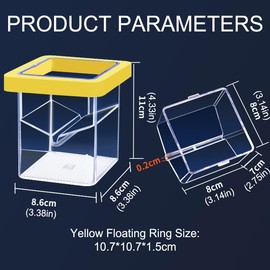 AIMALL Floating Fish Breeding Isolation Box – 4.33in Suspended Aquarium Incubator with Double Layer Design for Mother Fish Hatching, Fry Protection & Easy Installation
