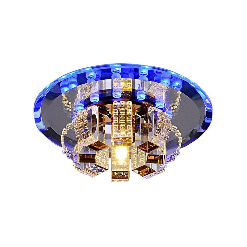 TFCFL White Modern K9 Crystal LED Ceiling Lamp Flush Mount