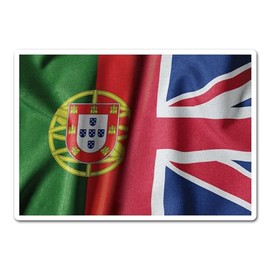 2 x 10cm Portugal Union Jack Flag Vinyl Stickers - Portuguese Mixed Flags UK GB United Kingdom Country Travel Scrapbook Sticker #82284