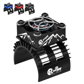 RCENJOY RC Cooling Fan Aluminum Alloy RC Car Motor Fan with Heatsink for RC Car 1/8 1/10 540 550 Brushed Motor and F540 3650 3660 3674 Brushless Motor (Black, Cooling Fan with Heatsink)