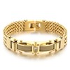 Klapgo Gold Stainless Steel Bracelet for Men with Cubic Zirconia,