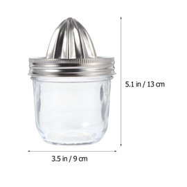 1 x Lemon Squeezer Glass Citrus Juicer Glass Orange Squeezer Manual Lemon Squeezer Stainless Steel Manual Mason Can Juicer Stainless Steel Lemon Juicer Citrus Juicer