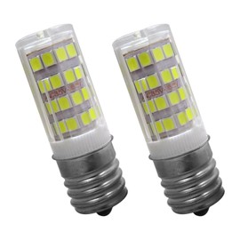 2Pack Refrigerator LED Light Bulb Replacement for D28A KEL2811 5304517886 5304498578 D28M 2815, AC100-265V 3.8W E17 Intermediate Base Freezer LED Lamp, Cool White 6000K