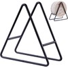 2PC Triangle Coaster Holder Black Iron Metal Holder Storage Caddy