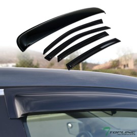 TLAPS 7422443825850 Compatible with 2000-2005 Chevy Impala Smoke Curvy Style Window Visors Deflector + 38" / 980 mm Sunroof Moon Roof Guard 5 Pieces