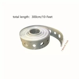 아연 도금 강철 테이프 1롤 파이프 지지대 및 판금 작업용 미리 펀칭된 다중 슬롯 금속 [1Roll] Zinc-Plated Steel Tape 1 Roll Pre-Punched Multi-Slot Metal for Pipe Supports and Sheet Metal Work [1Roll]