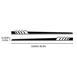 QianBao Auto Racing Body Door Side Stripe Graphic Vinyl Sticker Decals Decoration Modified Decal DIY Universal for All Cars SUV Truck Off-Road Vehicles Style 1 Black