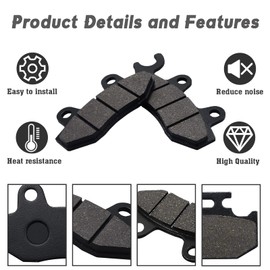 Kabing Brake Pads Front & Rear for Yamaha Rhino 660 YXR660 4x4 2004-2007 Rhino 450 YXR450 4x4 2006-2009 Raptor 700 700R YFM700 YFM700R 2006-2012