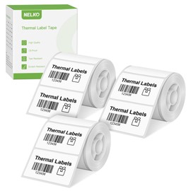 Nelko PM220 Thermal Labels, 2'' x 1.18'' (50x30mm) Waterproof Multi-Purpose Sticker Tape, 3 Rolls of 230 White Thermal Paper