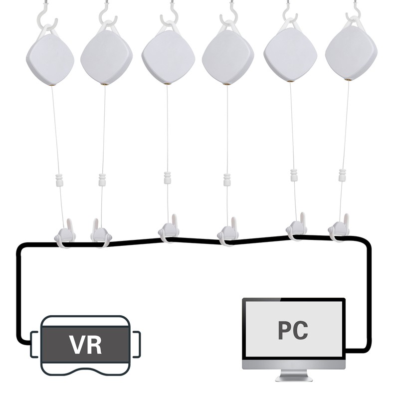 VR Cable Management Retractable Ceiling Pulley System Compatible for HTC