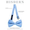 HISDERN Bow Tie Pre-Tied Men's Bow Tie with Pocket Square