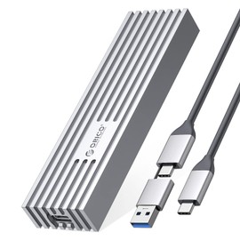 ORICO M.2 NVMe SSD a USB-C PCIe adaptador 10Gbps USB3.2 Gen2 para NVMe M-Key/M+B Key SSD 2230/2242/2260/2280, funda de aluminio M2 SSD (chaleco de enfriamiento, UASP, recortar) SSD Max 4TB-M232-Plata