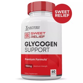 Justified Laboratories Sweet Relief Glycogen Pills Premium Formula 788MG 1 Bottle