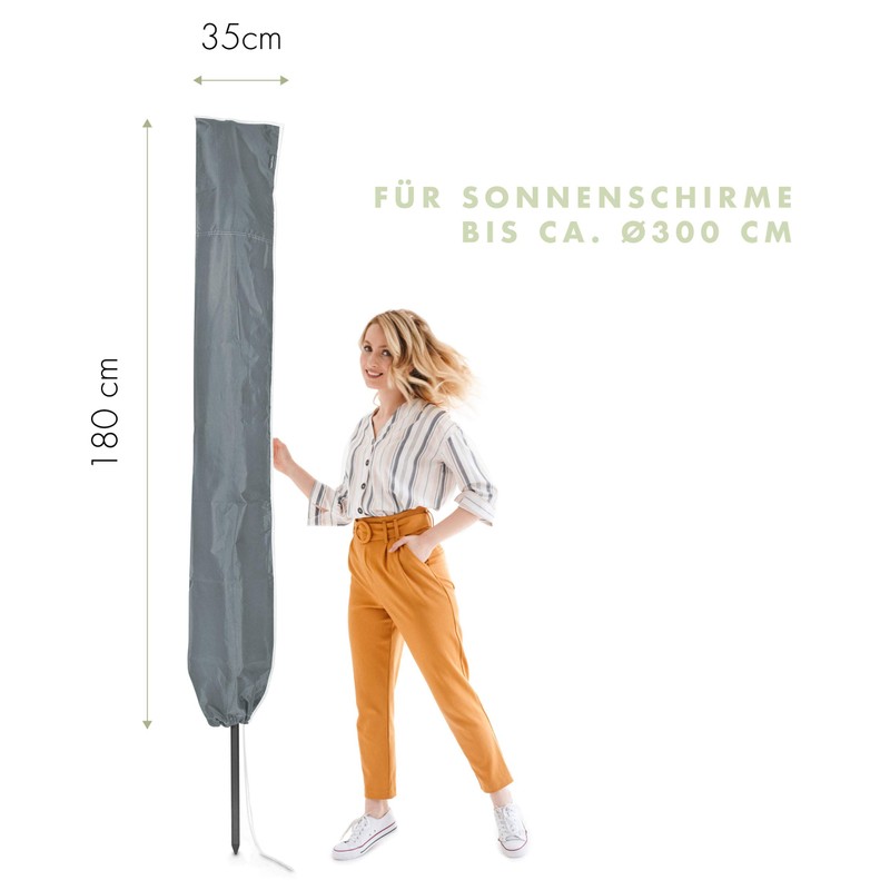 Purovi Protective Cover for Parasols, Grey, 35 x 180 cm
