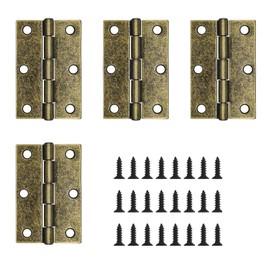 KUKUJIWA 4PCS Door Hinges 3 Inch (75.5mm), Stainless Steel Door Hinge for Wood Internal Doors Hinges with 24 Pcs Screws for Wooden Gate Windows Closet Drawer Boxes (Brone)