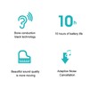 Bone Conduction Pillow Speaker Wireless Bluetooth Stereo Music Box White
