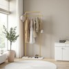 KaKaBB Gold Clothing Rack with Marble Base, Heavy-duty Garment Rack,