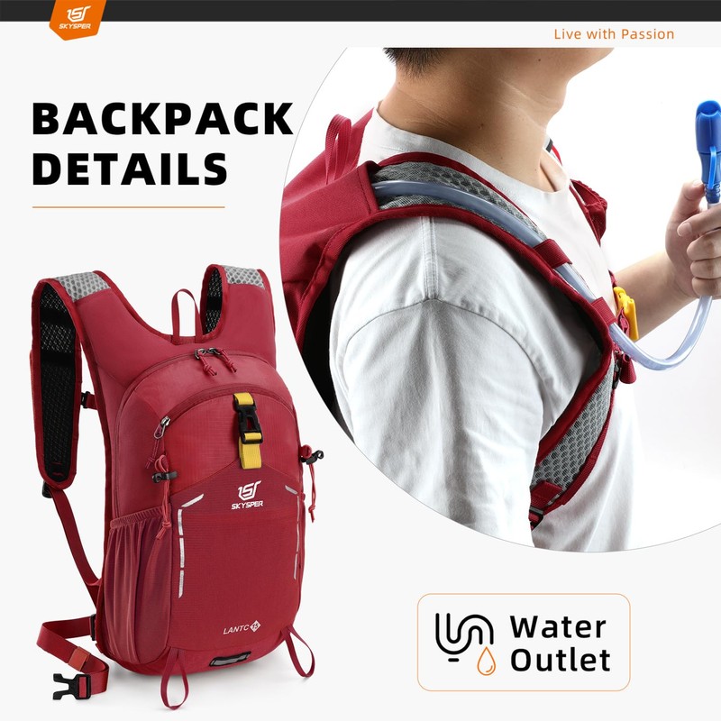 SKYSPER Small Hiking Backpack - 15L Travel Daypack Lightweight Bag