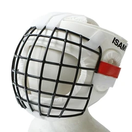 ISAMI Karate Head Guard II TN-10 // Pimper Face Metal with Red Corner Tape, Metal Grid, Headgear, Karate, Full Contact, Full Contact, Practice, Dojo Gym, Protective Equipment (Medium)
