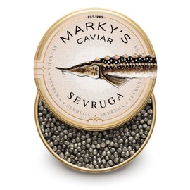 MARKY'S Sevruga Black Caviar - 1 oz / 28 g - Premium Malossol Black Sturgeon Roe - GUARANTEED OVERNIGHT