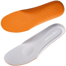 7STROBBS Memory Foam Einlegesohlen Damen & Herren, Dämpfung und Atmungsaktiv Einlagen für Sneaker Stiefel Laufschuhe, Weiche Schuheinlagen Komfort Sohlen für Wandern Laufen Sport, Grau EU44