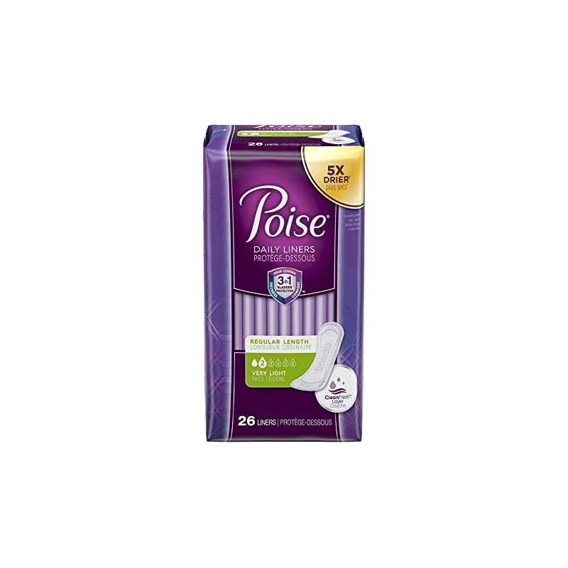 Poise Fresh Protection Female Incontinent Pad Regular Length 7.5" Length