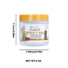 6 oz Clear Sticky Gel for Museum Exhibits, Reusable Putty, Non-Toxic Clear Adhesive Glue Gel to Antiques, Glass, Ceramic and Action Figures
